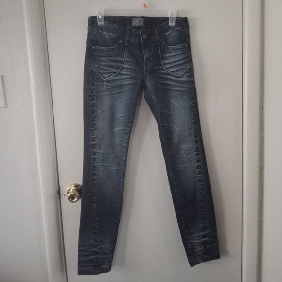 Rerock for Express Denim - Rerock for Express Eyelet Skinny Jeans